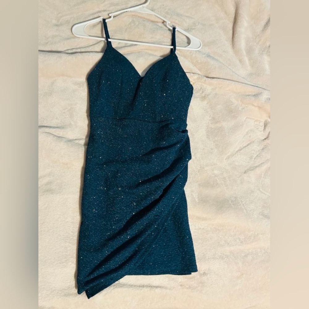 Elegant Blue Glitter Dress